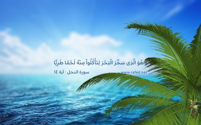 هُوَ الَّذِي سَخَّرَ الْبَحْرَ لِتَأْكُلُوا مِنْهُ لَحْماً طَرِيًّا