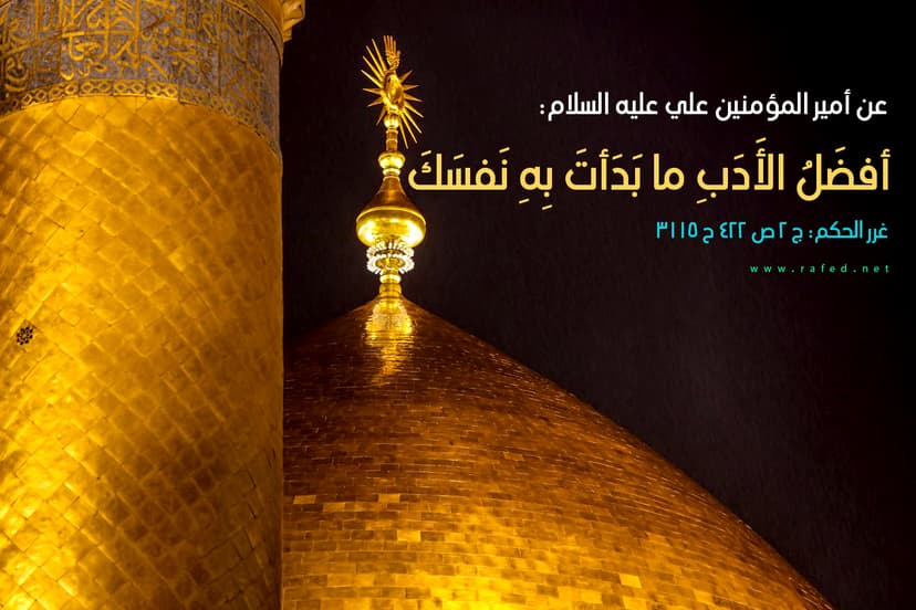أفضلُ الأدبِ ما بدَأتَ بهِ نفسَكَ