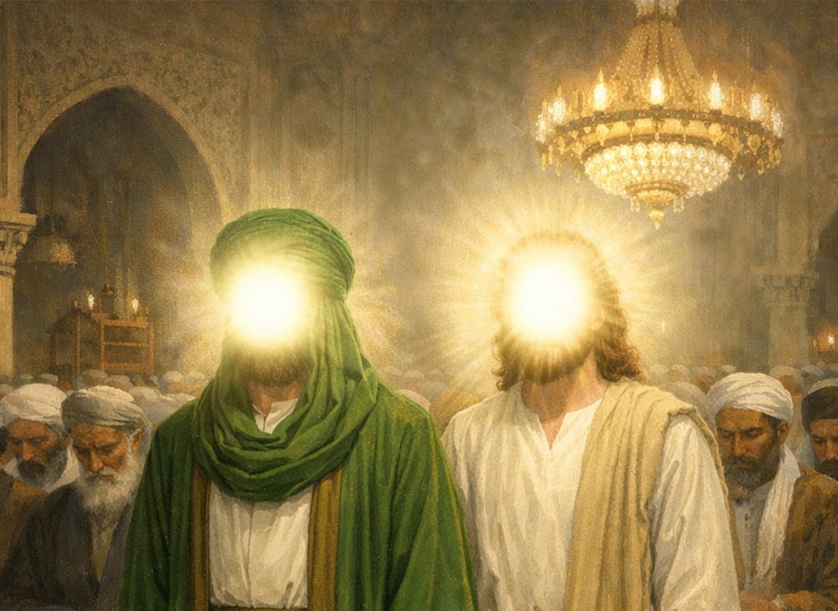 النبي عيسى يصلى خلف الامام المهدي عليه السلام