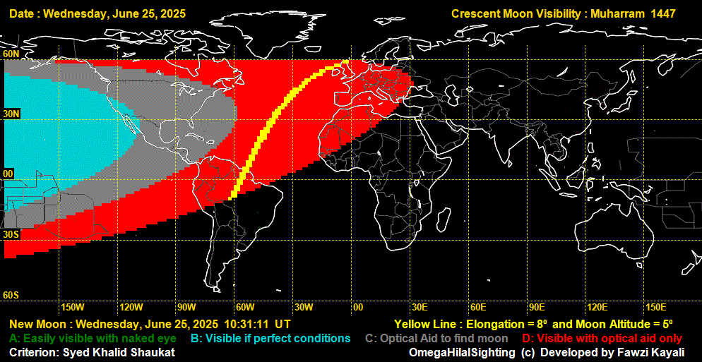 lunar crescent visibility map