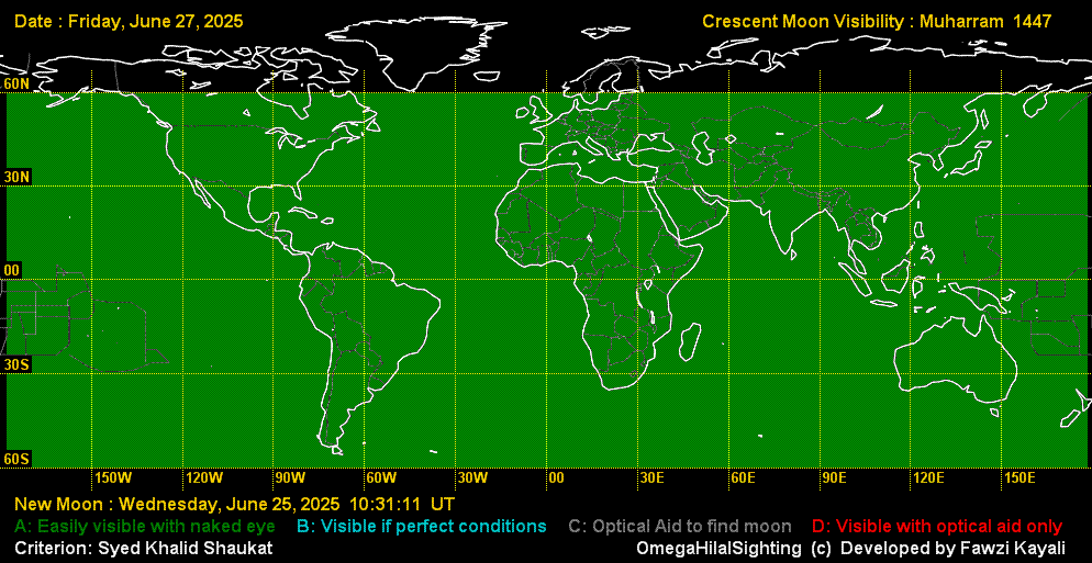 lunar crescent visibility map
