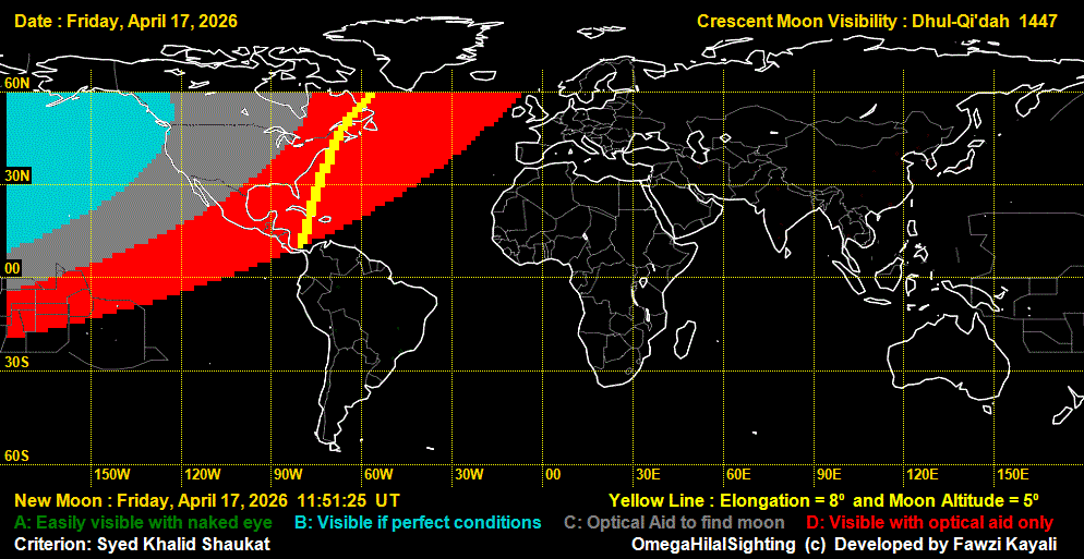 lunar crescent visibility map