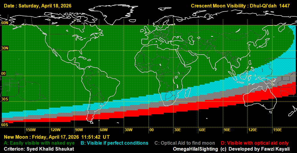 lunar crescent visibility map