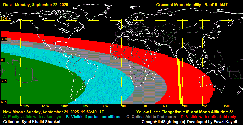 lunar crescent visibility map