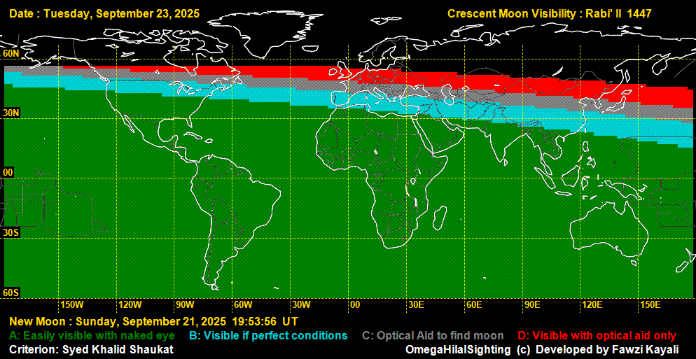 lunar crescent visibility map