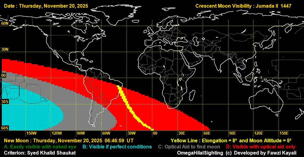 lunar crescent visibility map