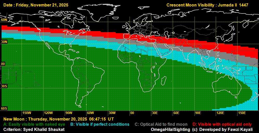 lunar crescent visibility map