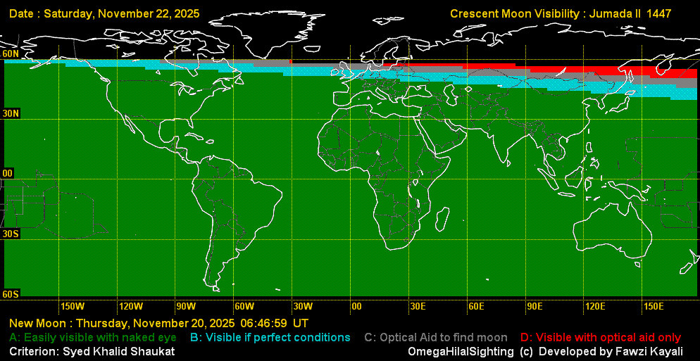 lunar crescent visibility map