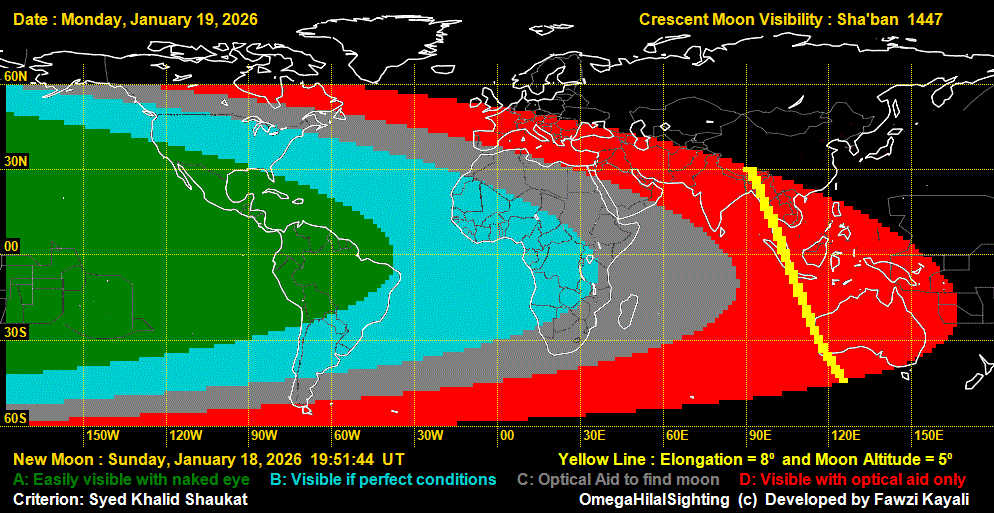 lunar crescent visibility map