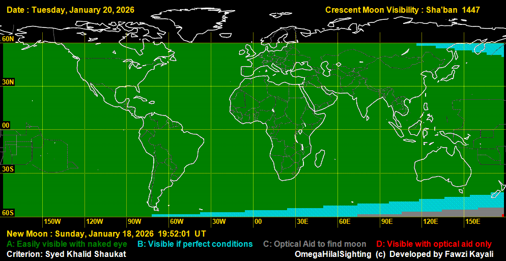 lunar crescent visibility map