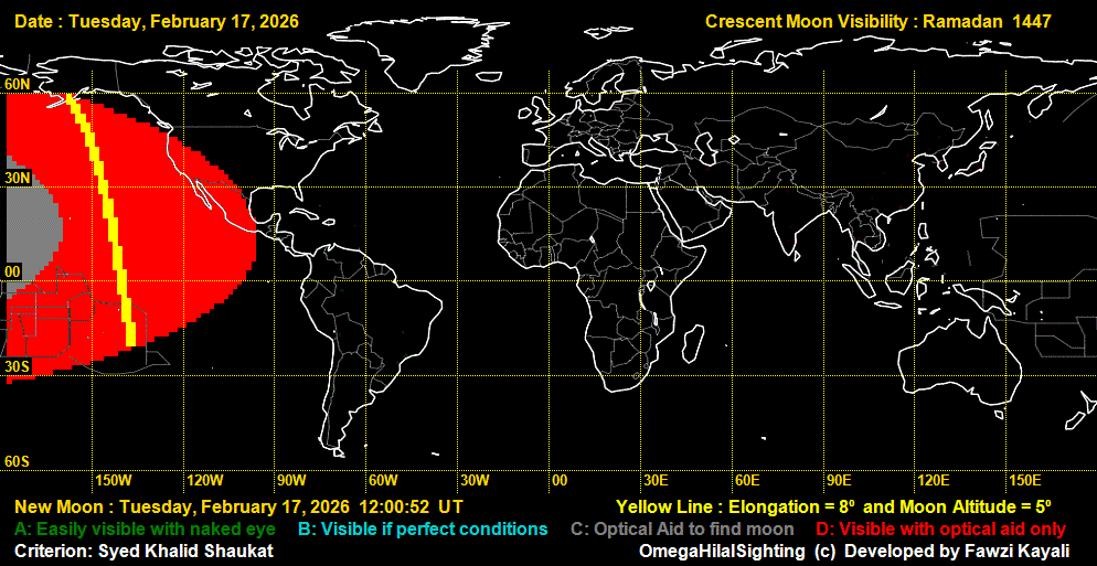 lunar crescent visibility map