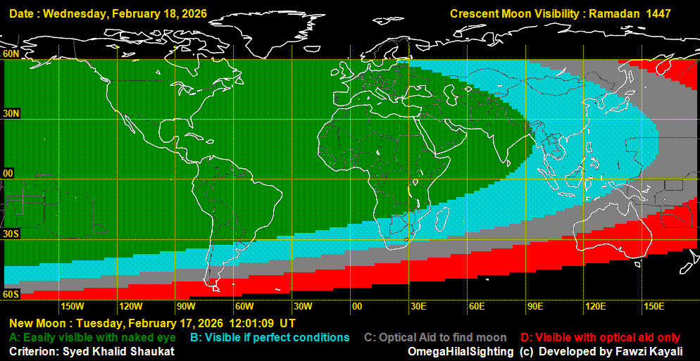 lunar crescent visibility map